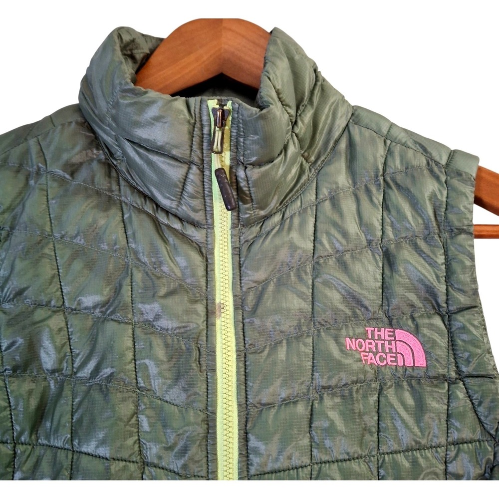 The North Face Thermoball Vest Women's XS Green Lightweight Quilted Insulated